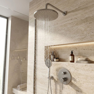 REA Podomítková sprchová sada Lungo Stripe Nickel Brush + BOX REA-P9493