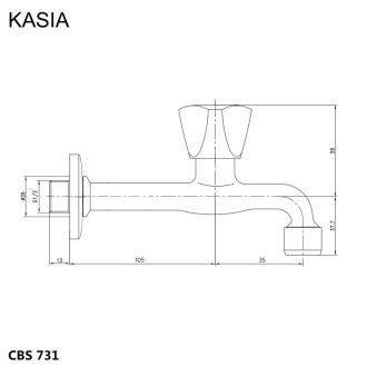 Mereo Kasia nástěnný kohoutek CBS731