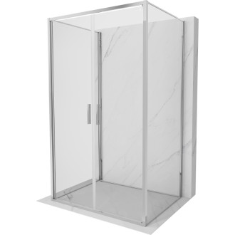 Mexen Exo-3S třístěnný výklopný sprchový kout 110 x 75 cm, průhledný, chrom - 814-110-075-01-00-3S