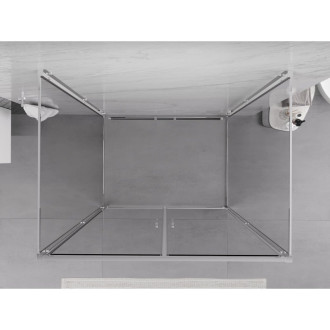 Mexen Exo-3S kabina prysznicowa 3-ścienna uchylna 110 x 80 cm, transparent, chrom - 814-110-080-01-00-3S