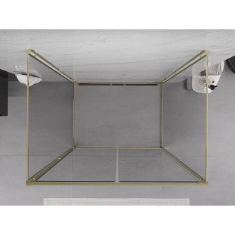 Mexen Exo-3S kabina prysznicowa 3-ścienna uchylna 90 x 70 cm, transparent, złota - 814-090-070-50-00-3S