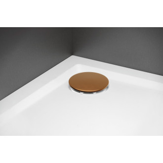 Vaničkový sifon, průměr 90mm, DN40, nízký, krytka měď mat