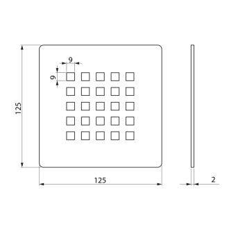 TRENECA čtvercová krytka sifonu, zlato