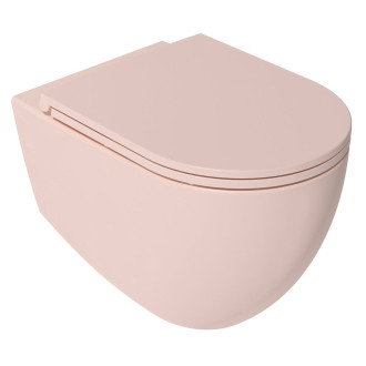 INFINITY závěsná WC mísa, Rimless, 36,5x53cm, růžová Salmon 10NF02005-2S