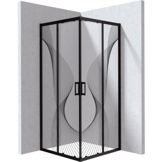 Deante Čtvercový sprchový kout Funkia Evo, nero, 80 × 80 × 195 cm KYC_NB88P