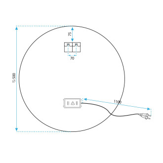 REA Zrcadlo LED 50cm, kartáčovaná měď  HOM-05490