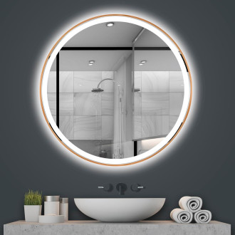 REA Zrcadlo LED 80cm, kartáčovaná měď  HOM-05493