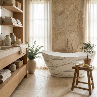 REA Volně stojící akrylátová vana Ferrano Slim Nature 170 KPL-W6505