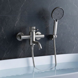 REA Vanová baterie Lungo Stripe Brush Nickel REA-B8057