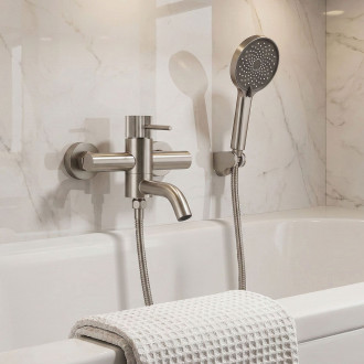 REA Vanová baterie Lungo Stripe Brush Nickel REA-B8057