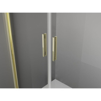 Mexen Exo-3S kabina prysznicowa 3-ścienna uchylna 80 x 95 cm, transparent, złota - 814-080-095-50-00-3S