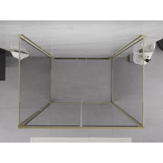 Mexen Exo-3S kabina prysznicowa 3-ścienna uchylna 100 x 120 cm, transparent, złota - 814-100-120-50-00-3S