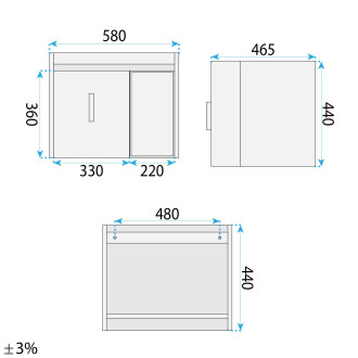 Rea Sada koupelnového nábytku s umyvadlem Paris 60cm Grey REA-M0002