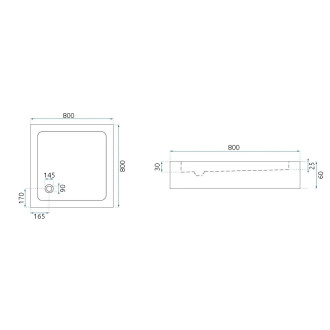 REA Sprchová akrylátová vanička Savoy 80x80 - černá KPL-14804