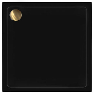 REA Akrylátová sprchová vanička Savoy černá 90x90 KPL-14803