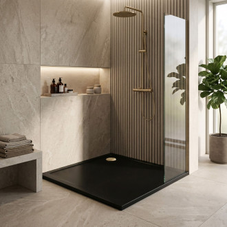 REA Akrylátová sprchová vanička Savoy černá 90x90 KPL-14803