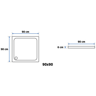 REA Sprchová akrylová vanička Savoy - bílá  90x90 KPL-11907