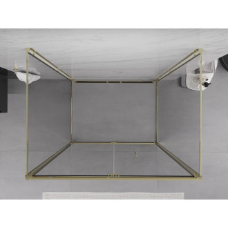Mexen Exo-3S kabina prysznicowa 3-ścienna składana 100 x 70 cm, transparent, złota - 816-100-070-50-00-3S