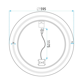 REA Zrcadlo LED 60cm černá HOM-05512