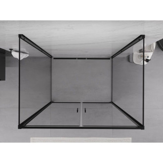 Mexen Exo-3S kabina prysznicowa 3-ścienna uchylna 90 x 85 cm, transparent, czarna - 814-090-085-70-00-3S