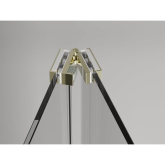 Mexen Exo-3S kabina prysznicowa 3-ścienna składana 85 x 80 cm, transparent, złota - 816-085-080-50-00-3S