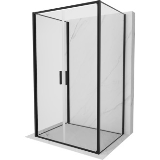 Mexen Exo-3S třístěnný výklopný sprchový kout 90 x 95 cm, průhledný, černý - 814-090-095-70-00-3S