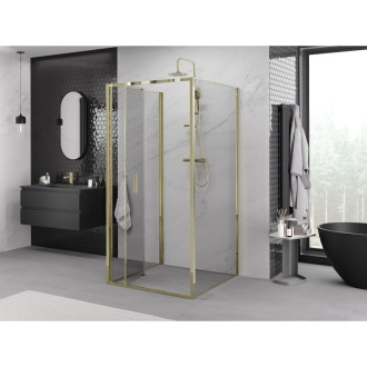 Mexen Exo-3S kabina prysznicowa 3-ścienna składana 85 x 85 cm, transparent, złota - 816-085-085-50-00-3S
