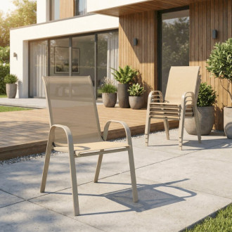Zahradní židle Autronic béžová kov AZC-C1000 CRM