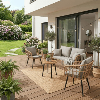 Zahradní set Autronic béžová kov AZ-F1508 NAT