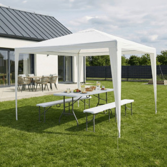 Zahradní stůl Autronic 70x180 cm bílá kov AZ-K1002 WT