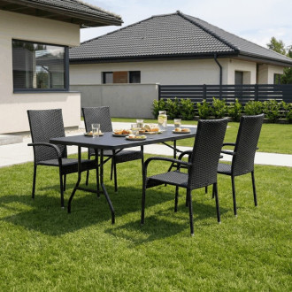 Zahradní stůl Autronic 74x180 cm černá kov AZ-K1003 BK