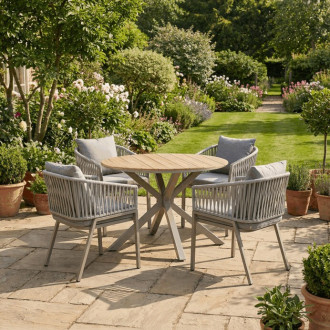 Zahradní stůl Autronic 110x110 cm béžová Hliník AZT-S1430 CRM