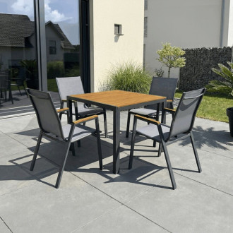 Zahradní stůl Autronic 90x90 cm hnědá kov AZT-S1209 OAK