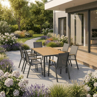 Zahradní stůl Autronic 89.5x150 cm hnědá kov AZT-S1215 OAK