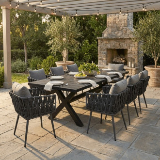 Zahradní stůl Autronic KERAMIX 100x200 cm šedá Hliník AZT-G1920 GREY