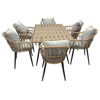 Zahradní stůl Autronic 95x160 cm hnědá kov AZ-F1407 NAT