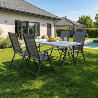 Zahradní židle Autronic šedá kov AZC-S1116 GREY