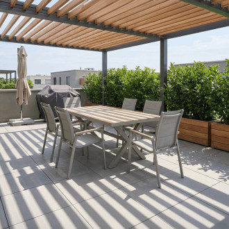 Zahradní židle Autronic béžová Hliník AZC-S1110 GREY