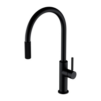 Omnires SWITCH kuchyňská baterie s výsuvnou výpustí pro filtr, černá mat SW9059BL