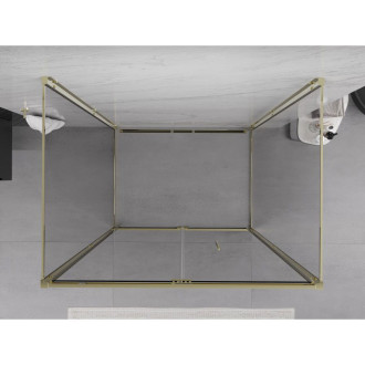 Mexen Exo-3S kabina prysznicowa 3-ścienna składana 85 x 100 cm, transparent, złota - 816-085-100-50-00-3S