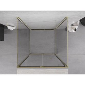 Mexen Exo-3S kabina prysznicowa 3-ścienna składana 100 x 100 cm, transparent, złota - 816-100-100-50-00-3S
