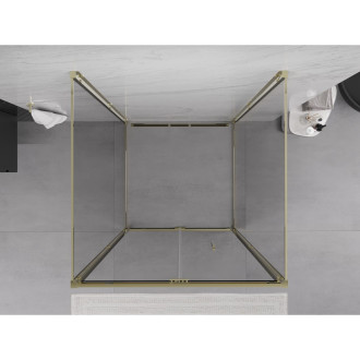 Mexen Exo-3S kabina prysznicowa 3-ścienna składana 110 x 110 cm, transparent, złota - 816-110-110-50-00-3S
