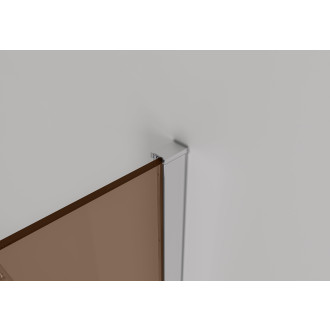 CERANO - Sprchová zástěna Walk-in Onyx Y L/P - 8 mm + polička/držák na ručníky - chrom, bronzové sklo - 100x200 cm