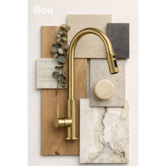 REA Kuchyňská baterie Master Brush Gold REA-B7204