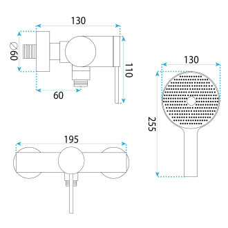 REA Sprchová baterie Lungo Stripe BRUSH GOLD REA-B9490