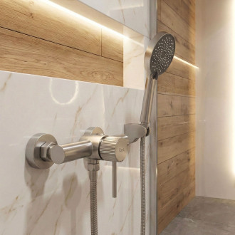 REA Sprchová baterie Lungo Stripe BRUSH NICKEL REA-B9491