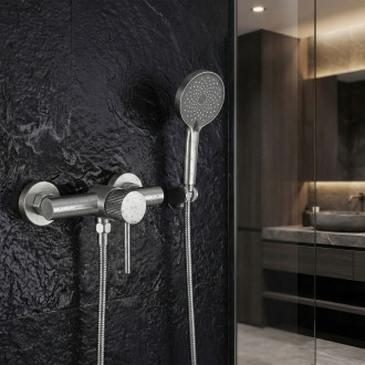 REA Sprchová baterie Lungo Stripe BRUSH NICKEL REA-B9491