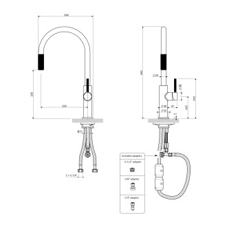 Omnires SWITCH kuchyňská baterie s výsuvnou výpustí pro filtr měď kartáčovaná SW9059ORB