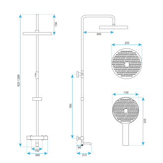 REA Sprchový set Lungo Stripe Brush Nickel REA-P9491