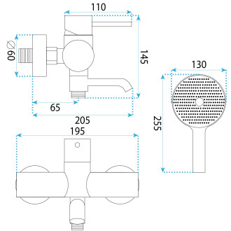 REA Vanová baterie Lungo Stripe Brush Nickel REA-B8057
